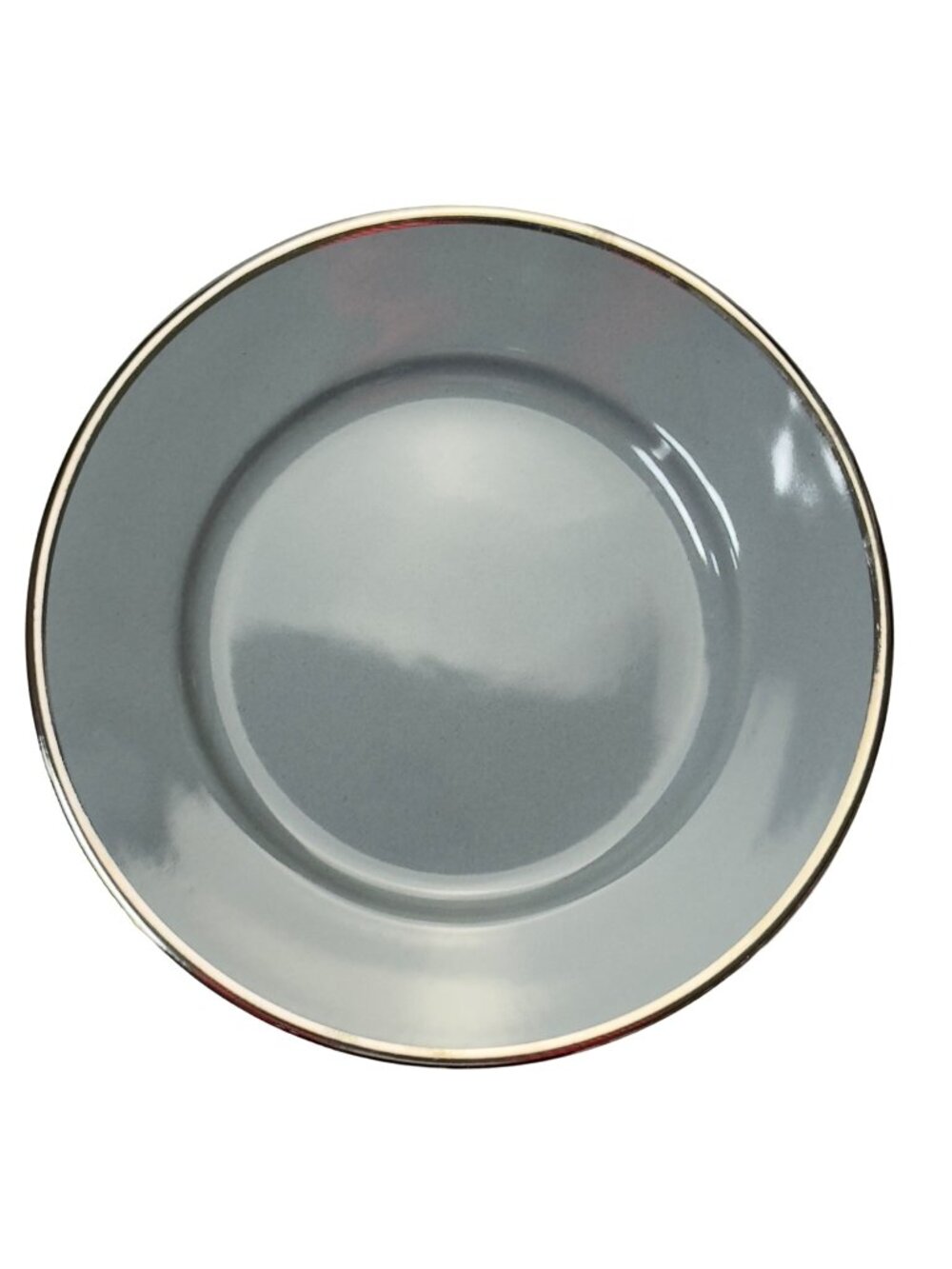 Walküre Gray Bread Plate With Silver Rim 7.5-Inch Diameter